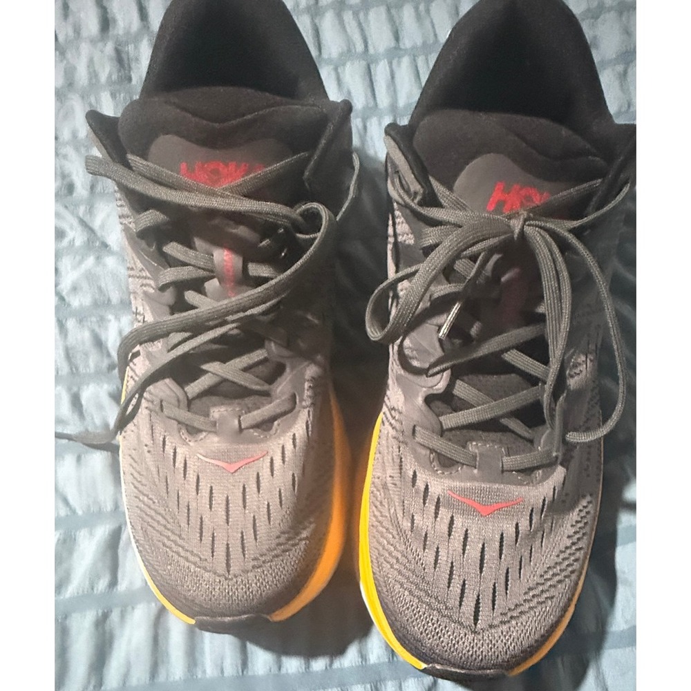 Hoka Gaviota 4 Grey and Orange Running Shoes Mens 11.5